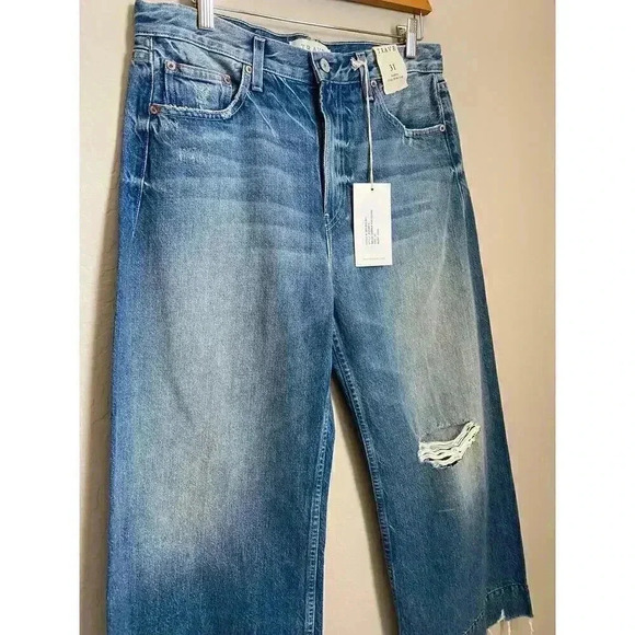 TRAVE Audrey Cropped Wide-Leg Jeans Size 31 - Picture 5 of 13